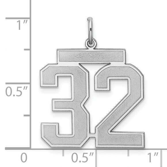 Sterling Silver, Jersey Collection, Large Number 32 Pendant - Picture 4 of 5